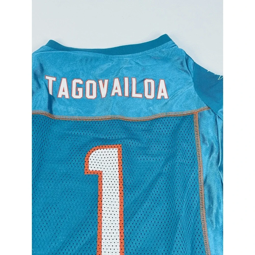Miami Dolphins Dog Jersey Tua Tagovailoa NFL Mesh Pet Shirt Size L Aqua